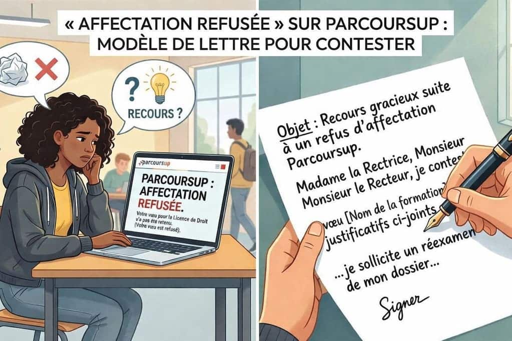 Affectation refusée Parcoursup : modèle de lettre pour contester et défendre votre dossier